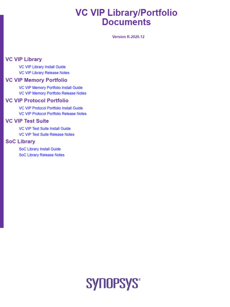 VC VIP Library and Portfolio Guides | PDF