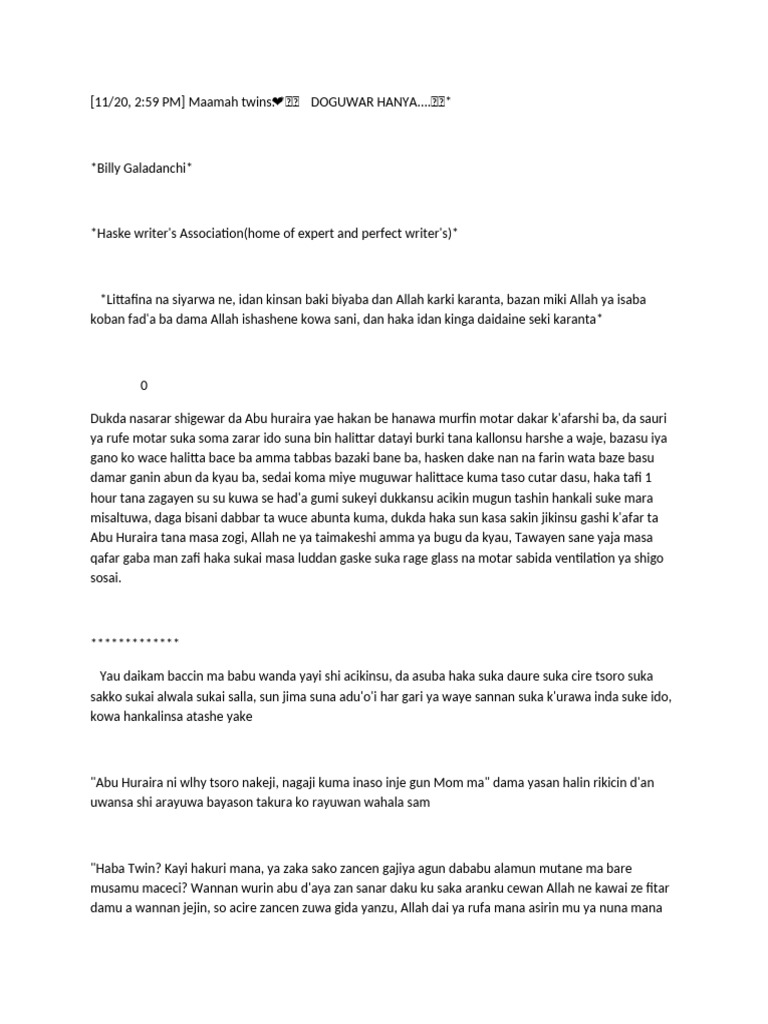 Doguwar Hanya 1 20 | PDF