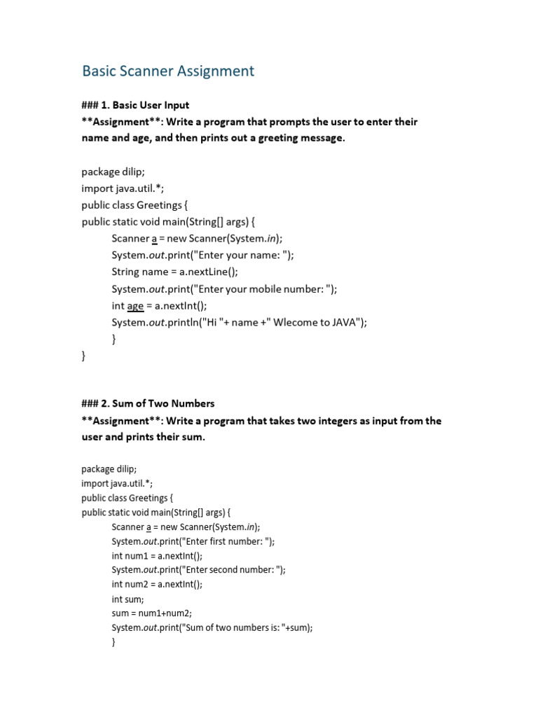sacnner assignment answers | PDF | Computer Science | Computing