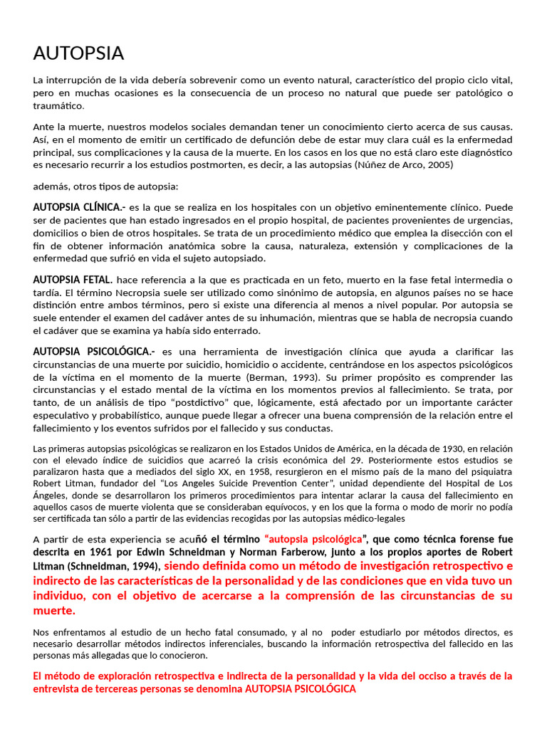 Autopsia Forense para Determinar El Modo de La Muerte | PDF | Autopsia ...