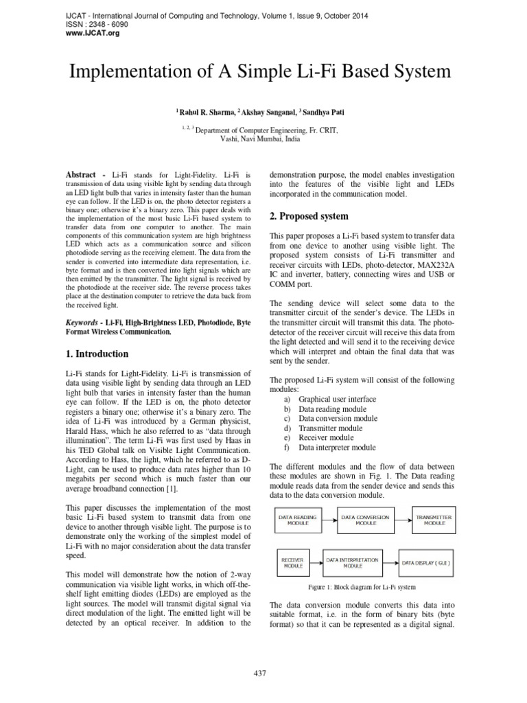 Simple Li-Fi System Implementation | PDF | Light Emitting Diode | Lighting