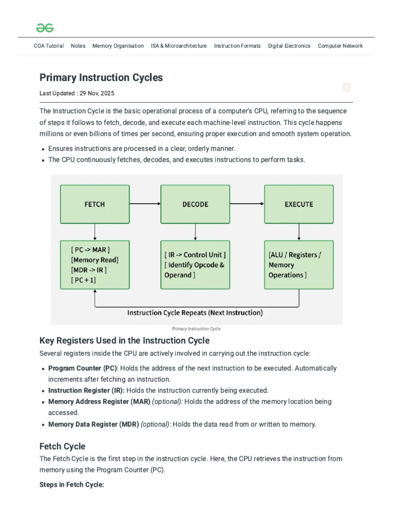 Understanding CPU Instruction Cycles | PDF | Central Processing Unit ...