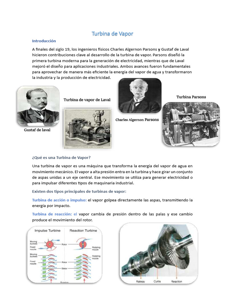 Turbina de Vapor - Investigacion | PDF | Turbina | Vapor