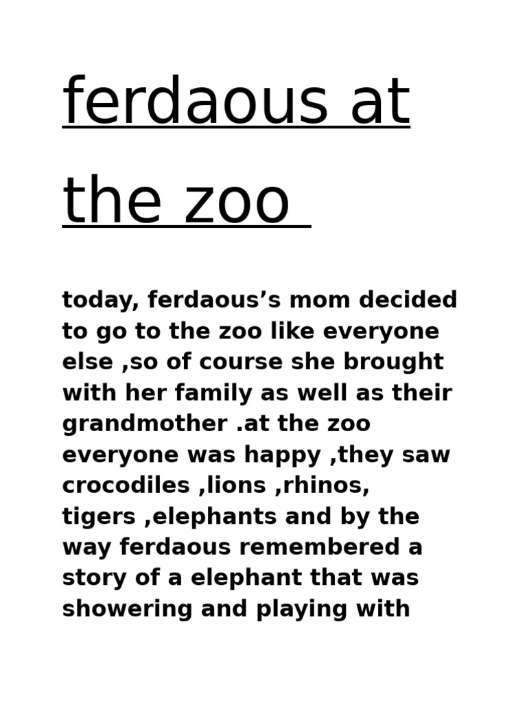 Ferdaous at The Zoo | PDF