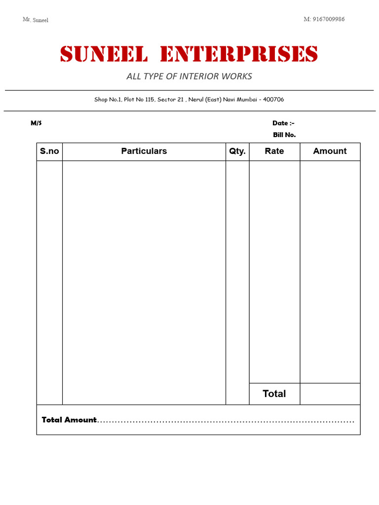 Bill Book Interior1 | PDF