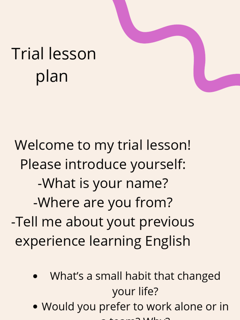Engaging English Trial Lesson Plan | PDF