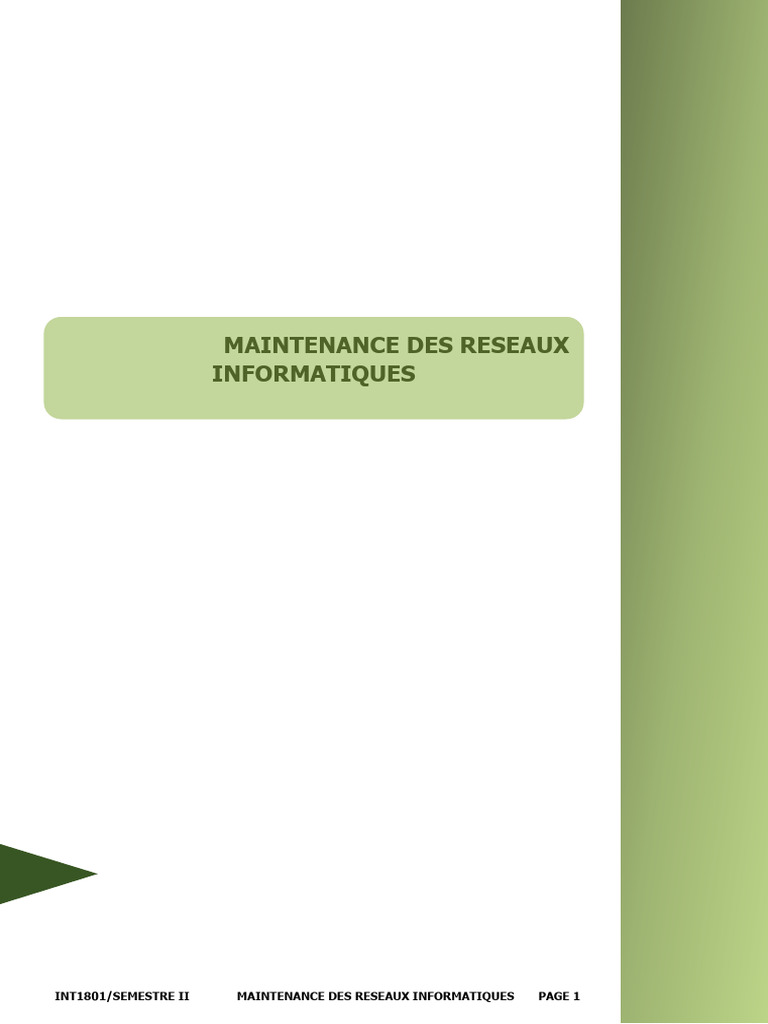 Maintenance des Réseaux Informatiques | PDF | Protocoles Internet ...