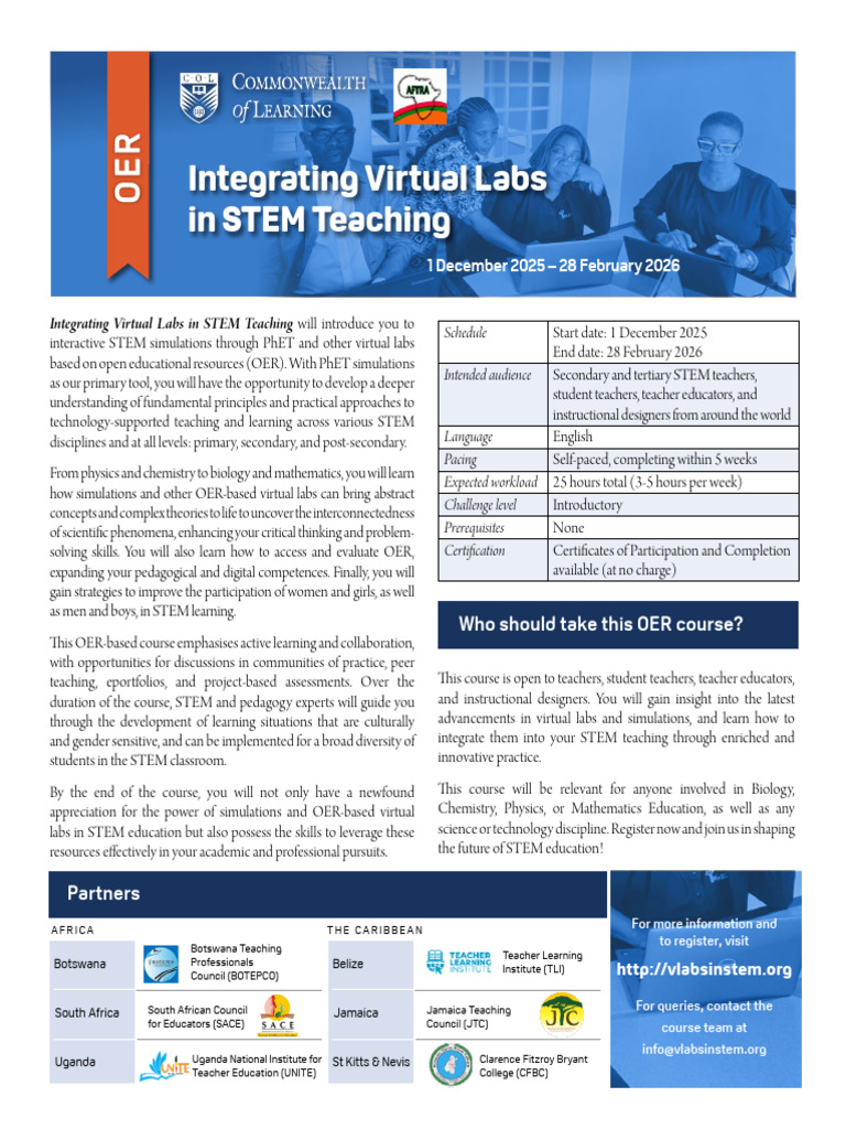 Virtual Labs in STEM Education Course | PDF | Teachers | Science ...