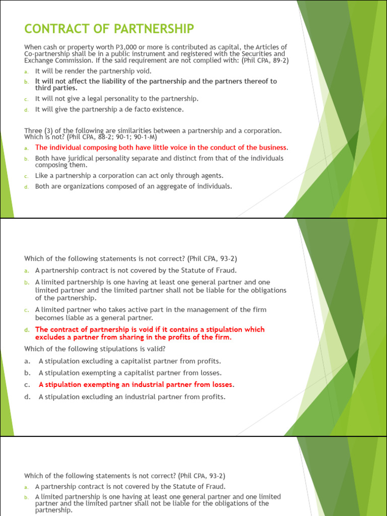 Partnership Contract and Regulations Guide | PDF | Partnership ...