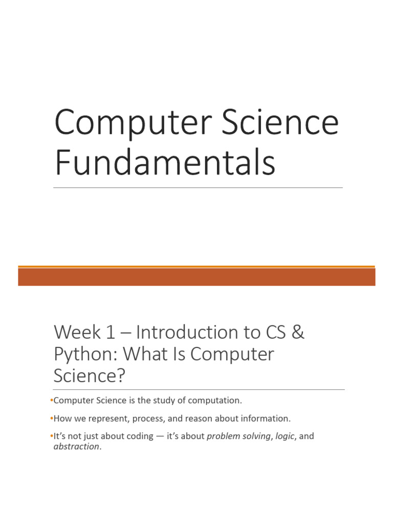 Intro to Computer Science & Python Basics | PDF | Control Flow | Solid ...