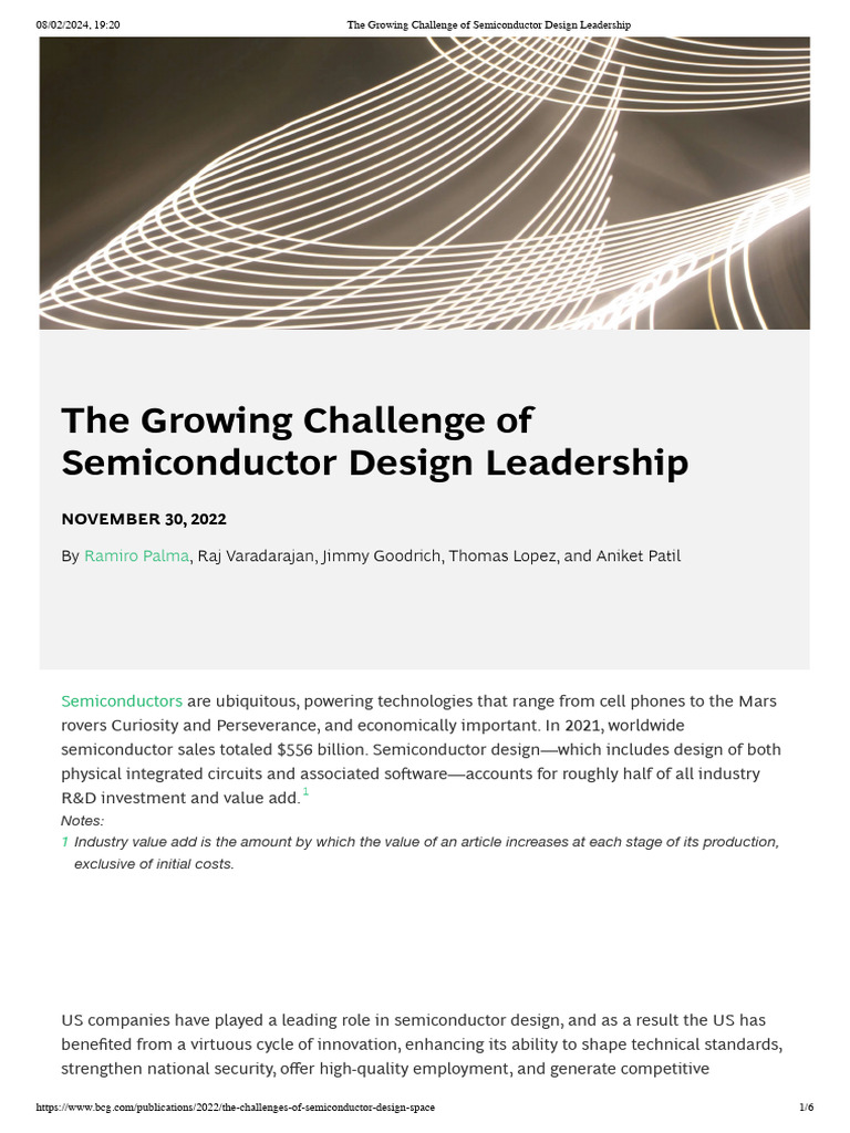 The Growing Challenge of Semiconductor Design Leadership | PDF ...