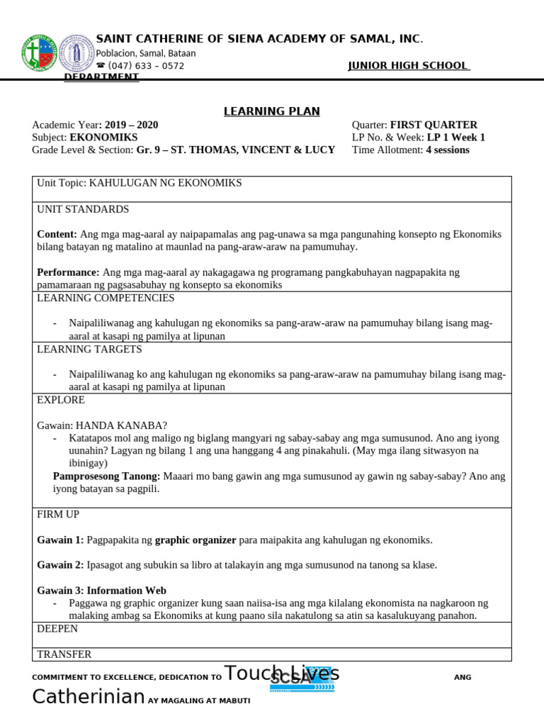 Learning Plan #1 | PDF