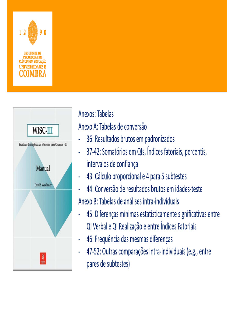 Tabelas e Análises do WISC-III | PDF
