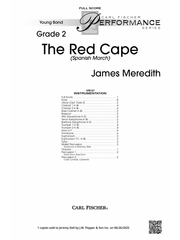 The Red Cape-Score | PDF