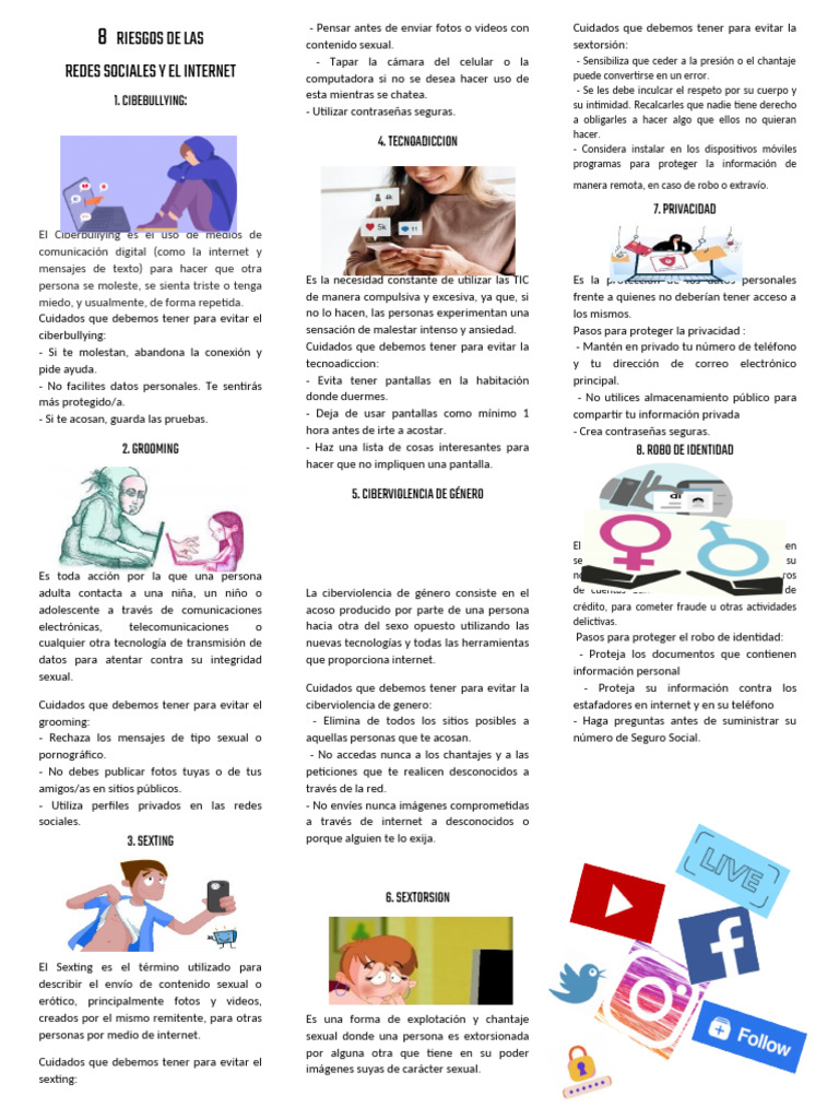 Riesgos y cuidados en redes sociales | PDF | Acoso cibernético | Internet