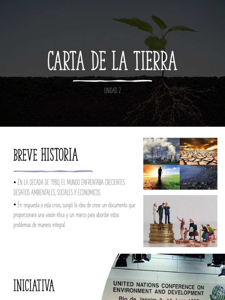 Historia y Principios de la Carta de la Tierra | PDF | Sustentabilidad ...
