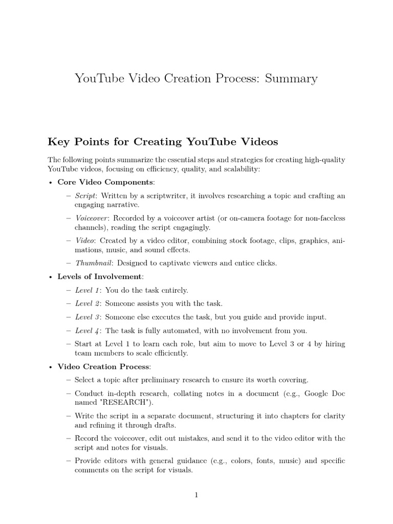 3. Process of Creating Video Start to Finish | PDF | You Tube | Computing