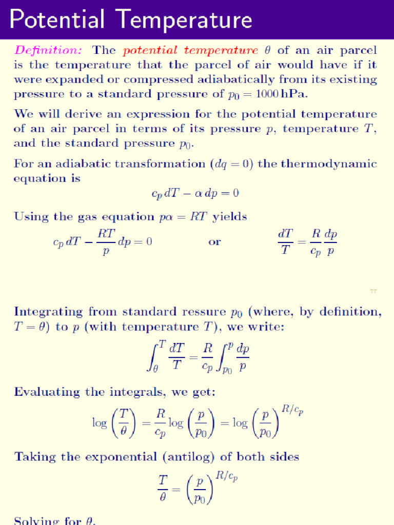 Potential Temperature | PDF