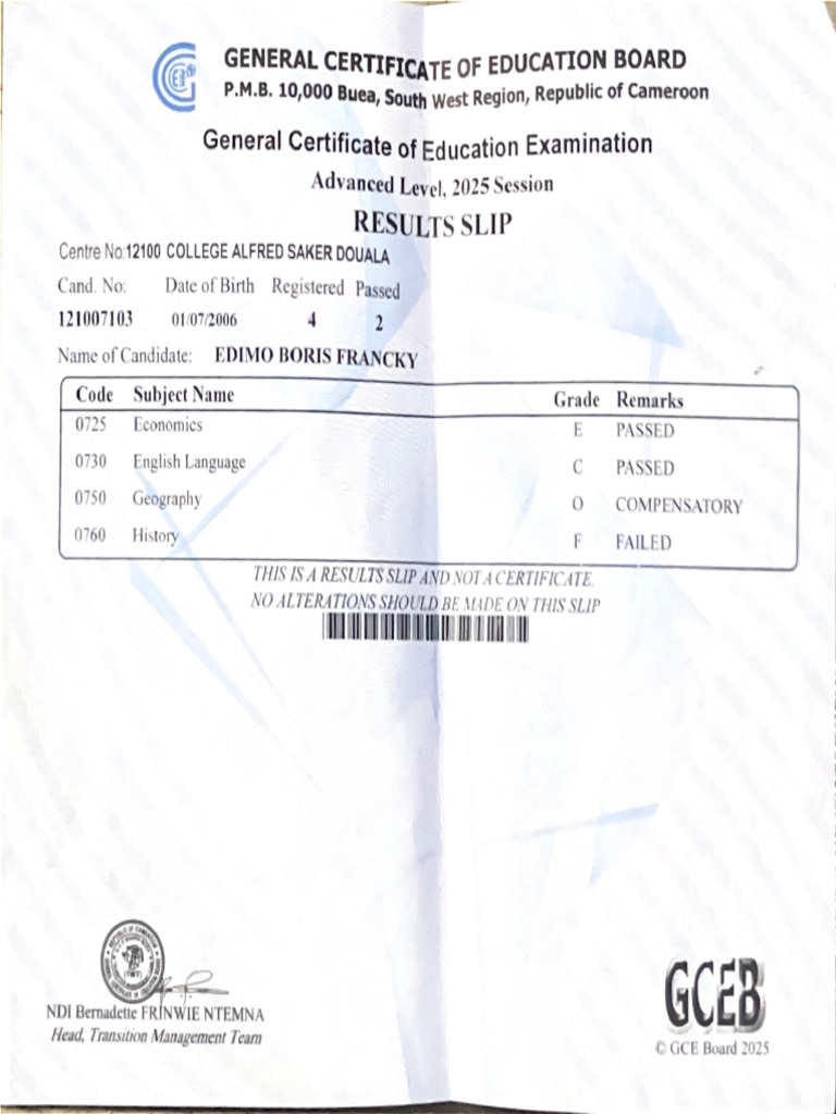 General Certificate of Education Examination | PDF