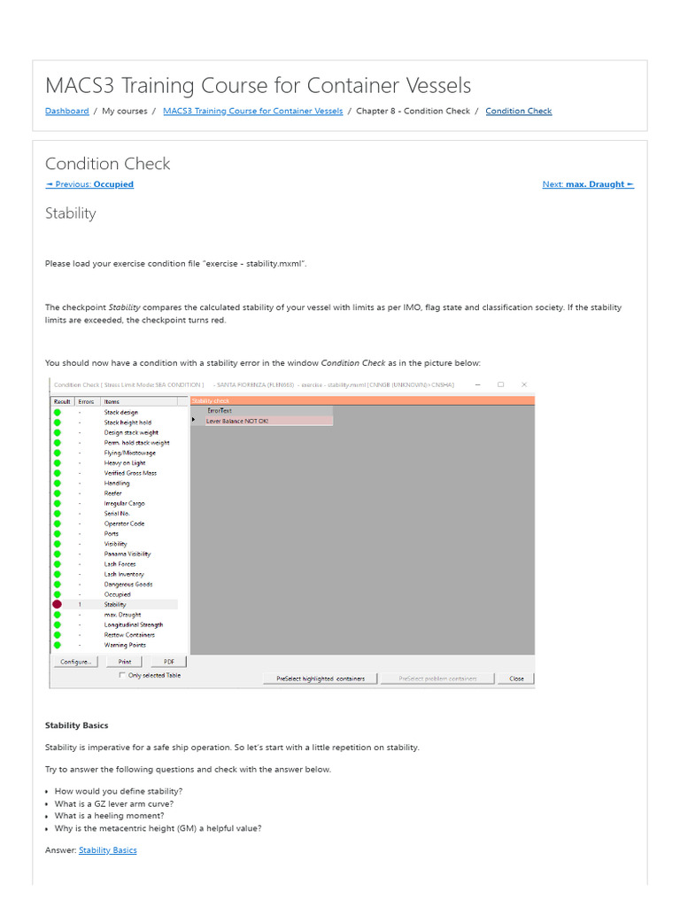 008.16 Condition Check_ Stability | PDF | Shipping