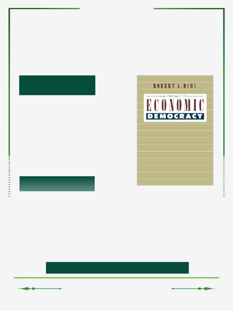 A Preface to Economic Democracy 1st Edition Robert A. Dahl eBook with full chapters | PDF