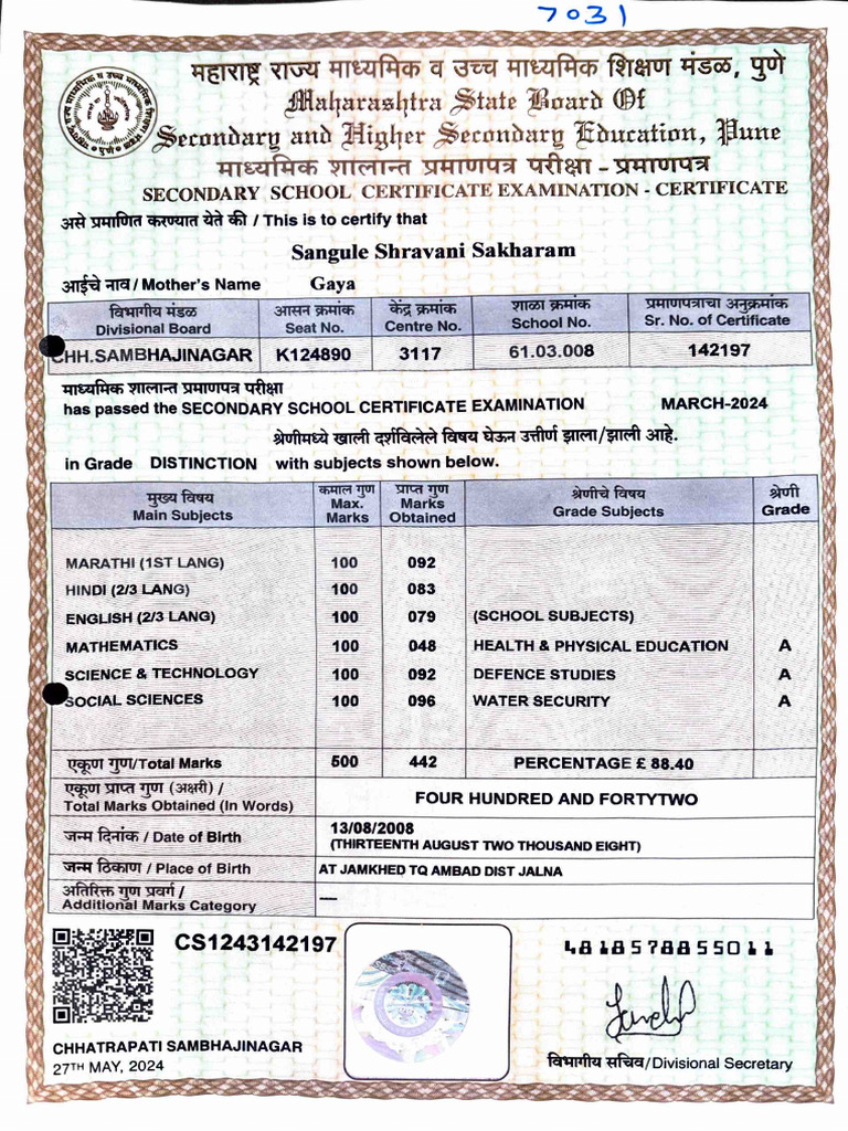 Secondary School Certificate Exam 2024 | PDF