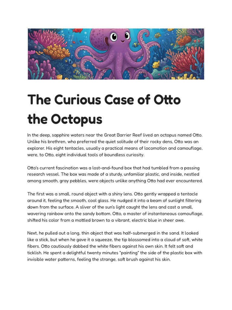 Otto the Octopus: A Curious Explorer | PDF