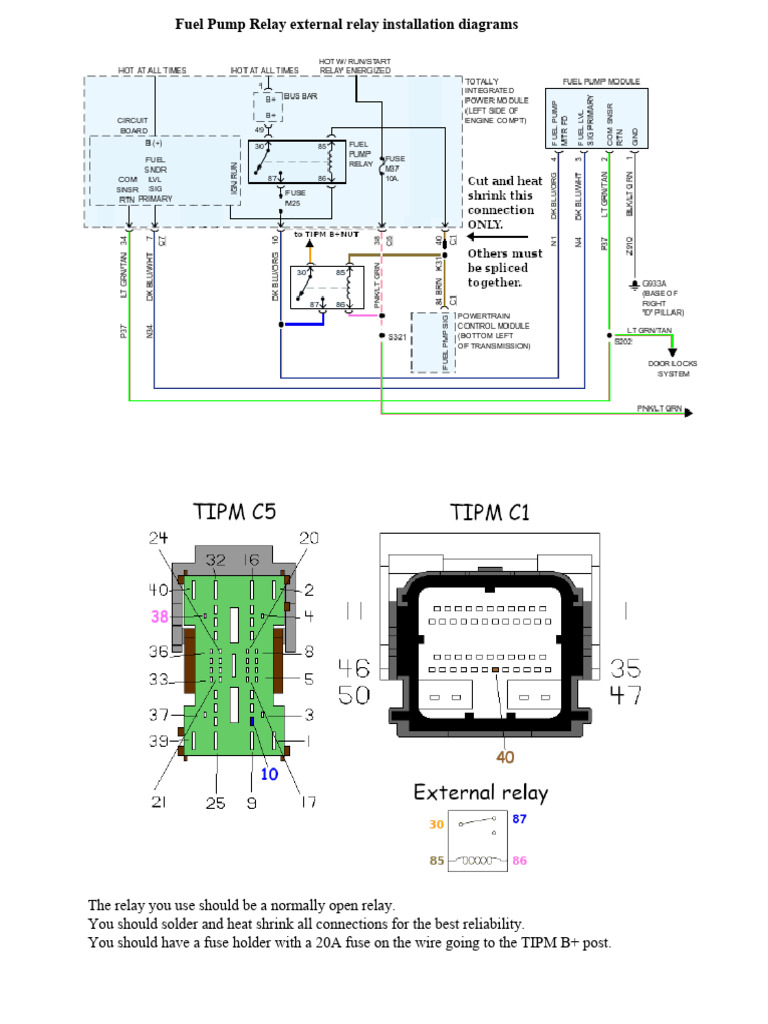 Fuel Pump Relay Installation Guide | PDF
