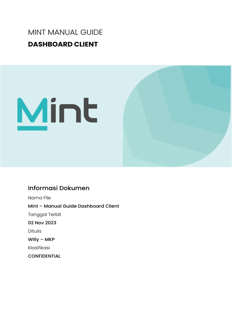 Panduan Manual Dashboard Mint Client | PDF