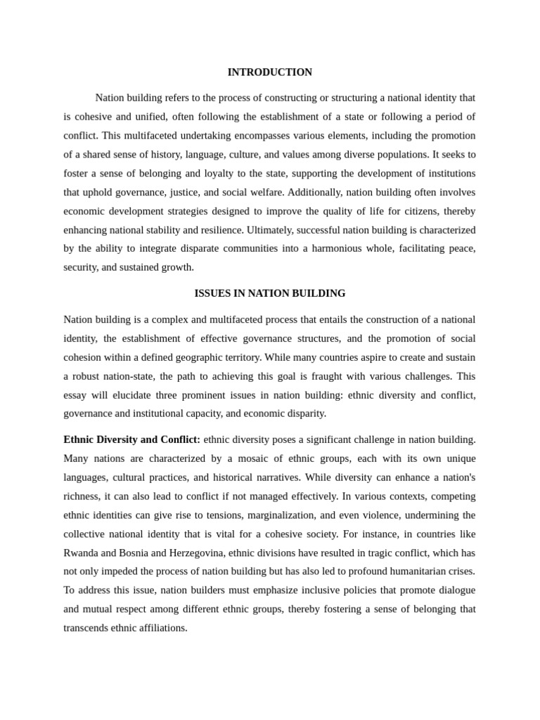 Challenges and Theories in Nation Building | PDF | Modernization Theory ...