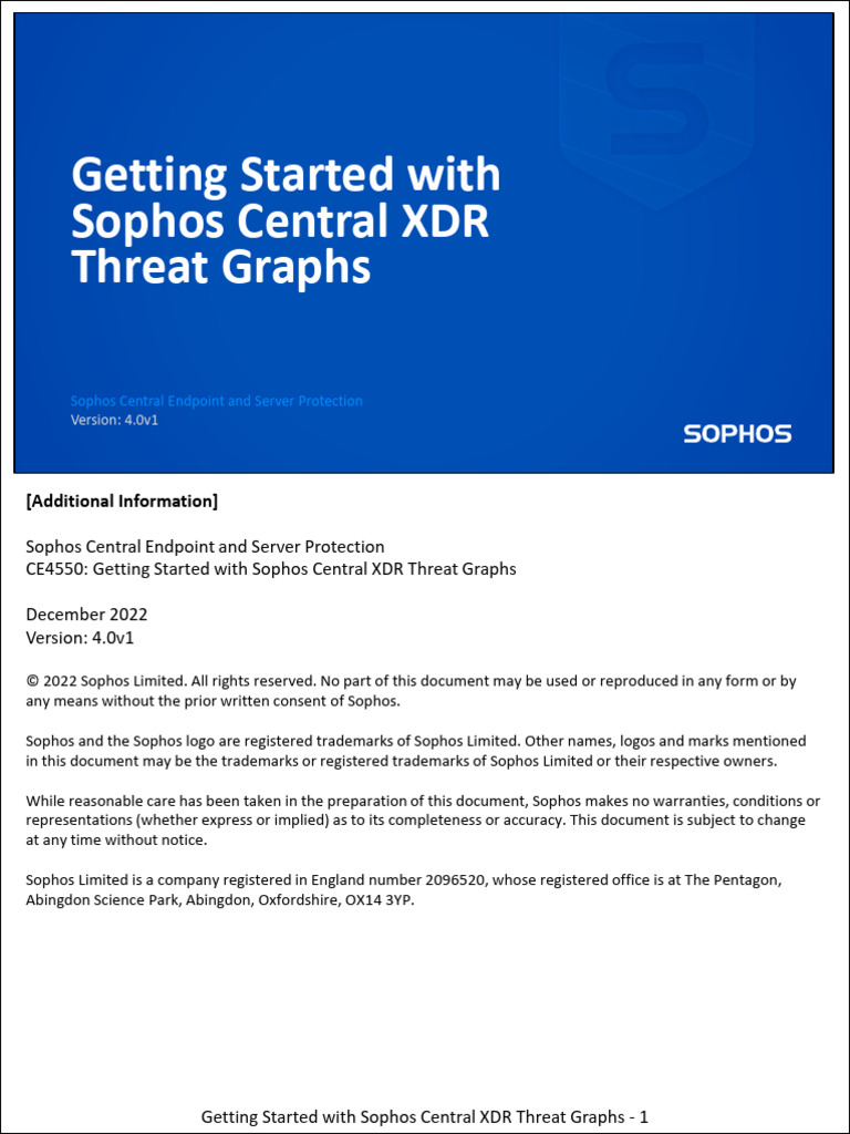 Sophos Central XDR Threat Graphs Guide | PDF | Computing | Cyberspace