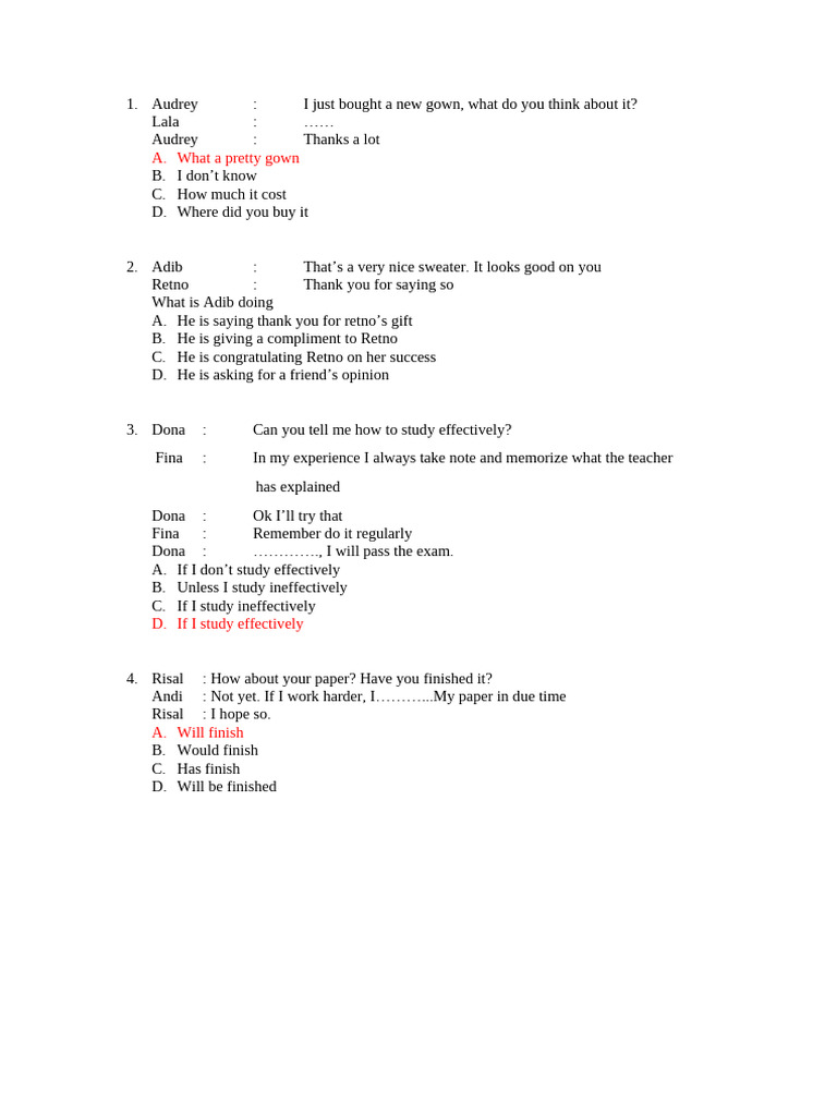 SMK1 Nunung Giving Compliment and Conditional Sent 1 | PDF