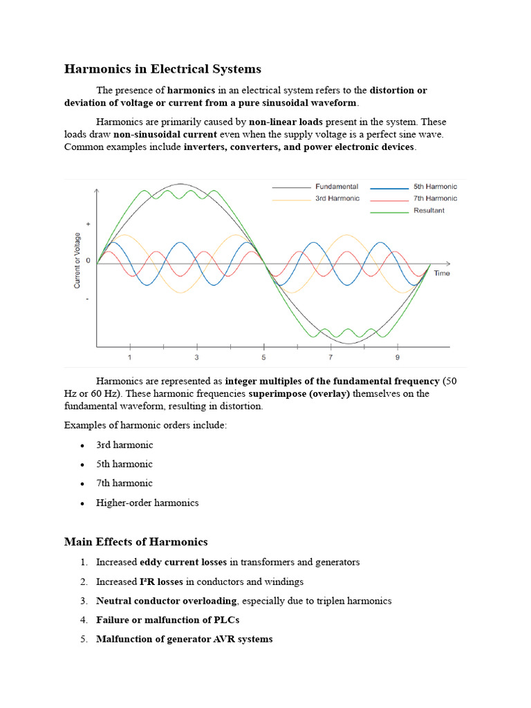 Understanding Harmonics in Electrical Systems | PDF
