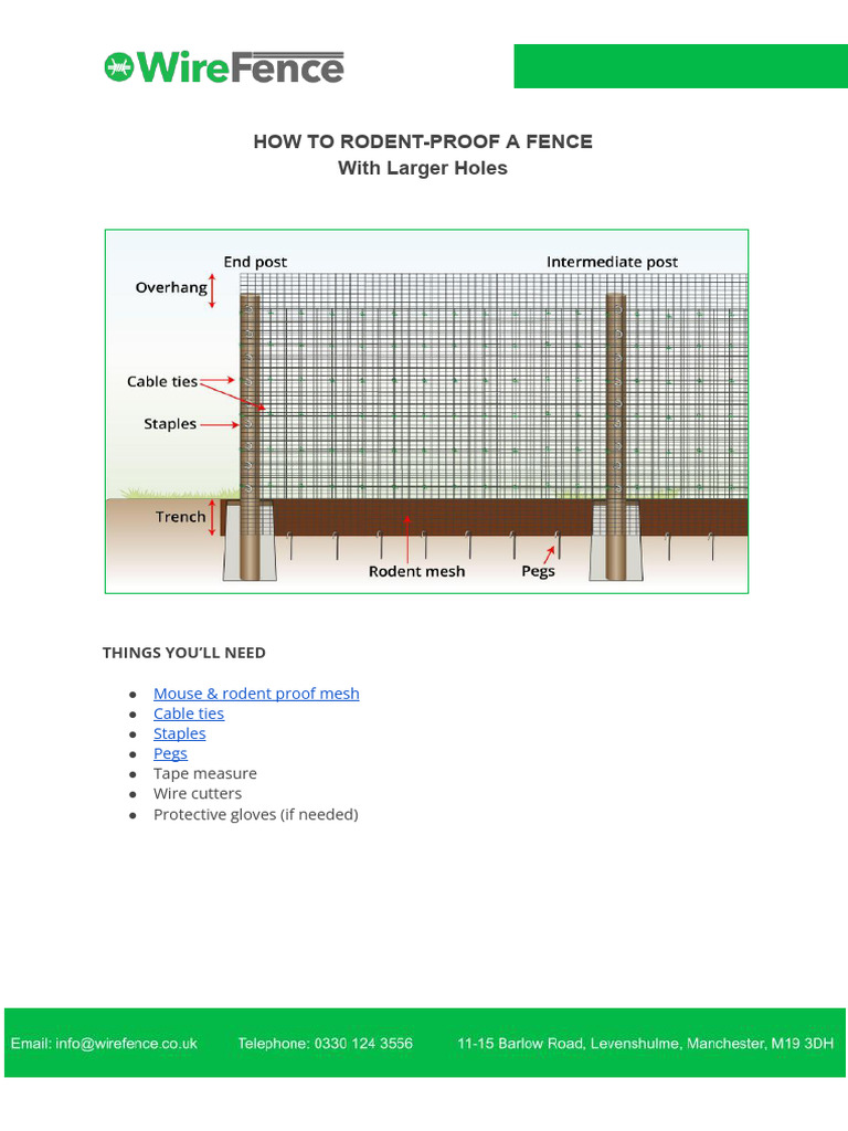 Wf PDF How to Rodent Proof a Fence With Larger Holes | PDF | Rodent | Wire