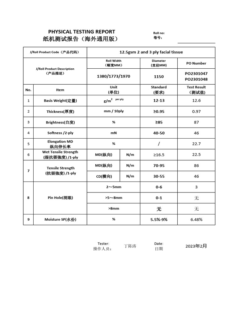 Test Report Facial 1 | PDF