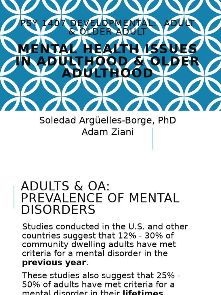 Mental Health Issues in Older Adults | PDF | Mental Disorder | Major ...