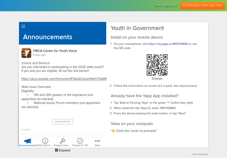 Youth in Government - Yapp Install | PDF