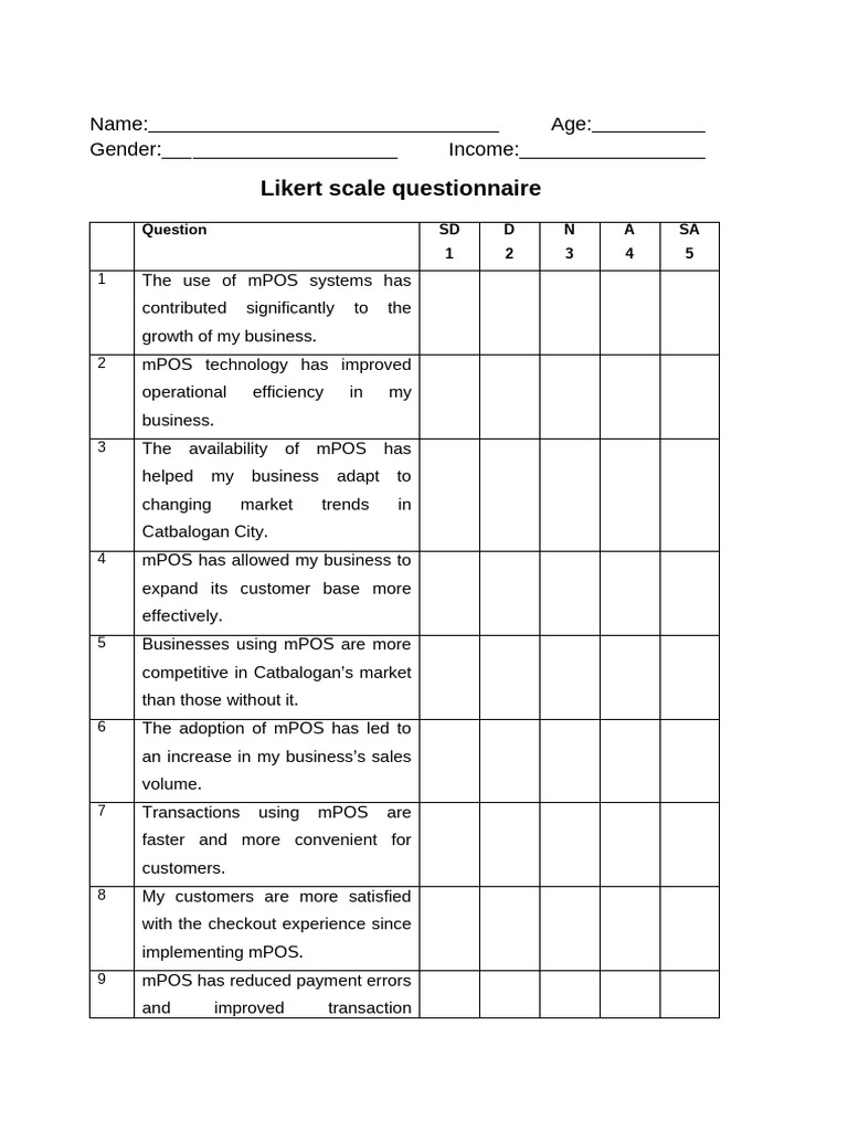 Questionnaire Anya | PDF