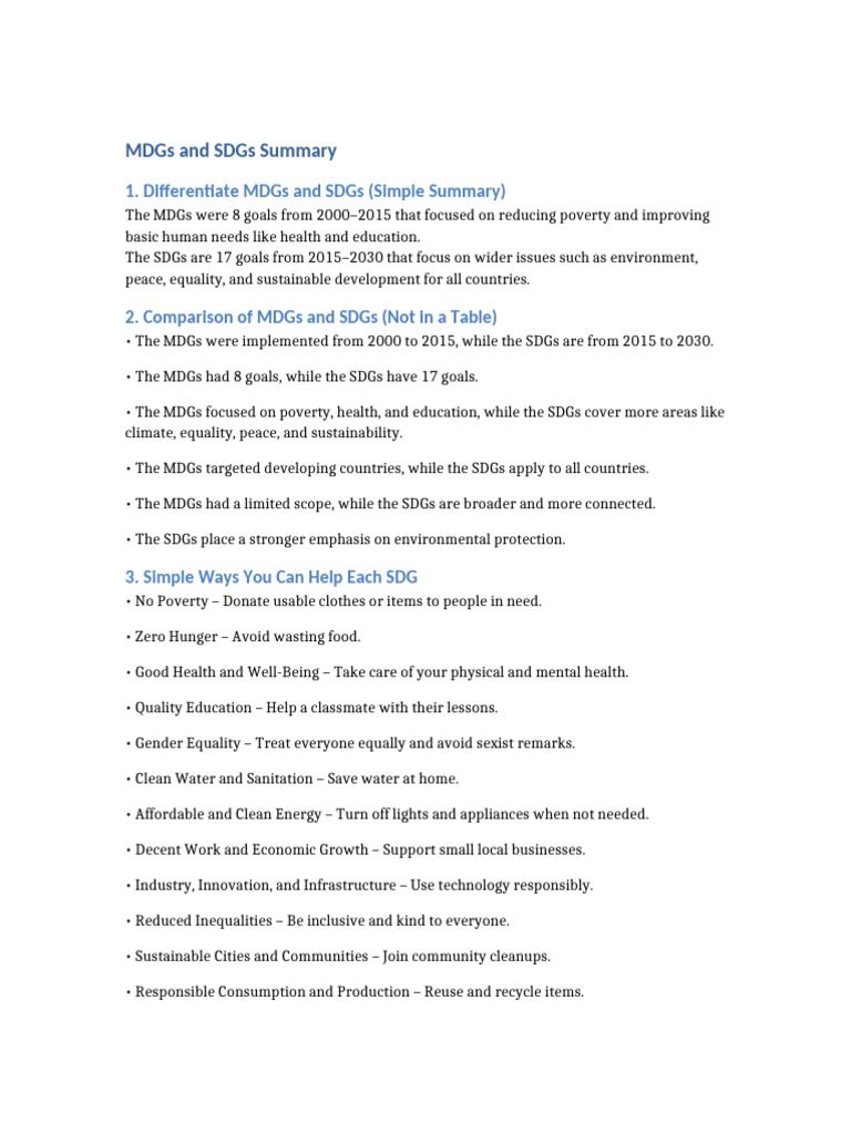 Mdgs and Sdgs | PDF
