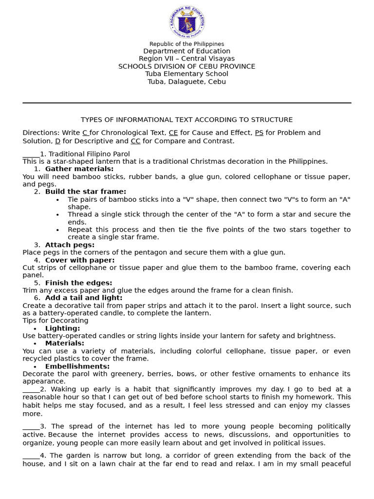 Types of Informational Text Explained | PDF | Lung