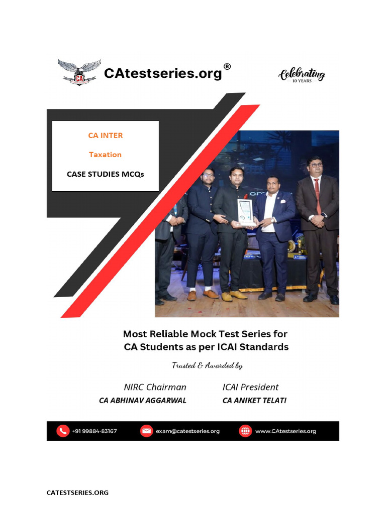 CA Inter Taxation Case Studies MCQs | PDF | Taxes | Capital Gain