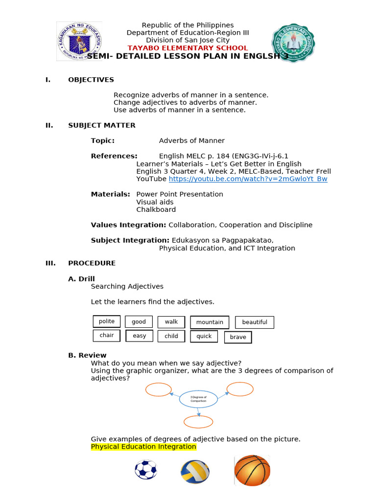 Lesson Plan on Adverbs of Manner | PDF | Adverb