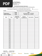 Daily Humidity Record Sheet | PDF