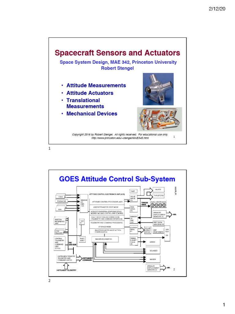 Spacecraft Sensors and Actuators Overview | PDF | Magnetometer | Motion ...