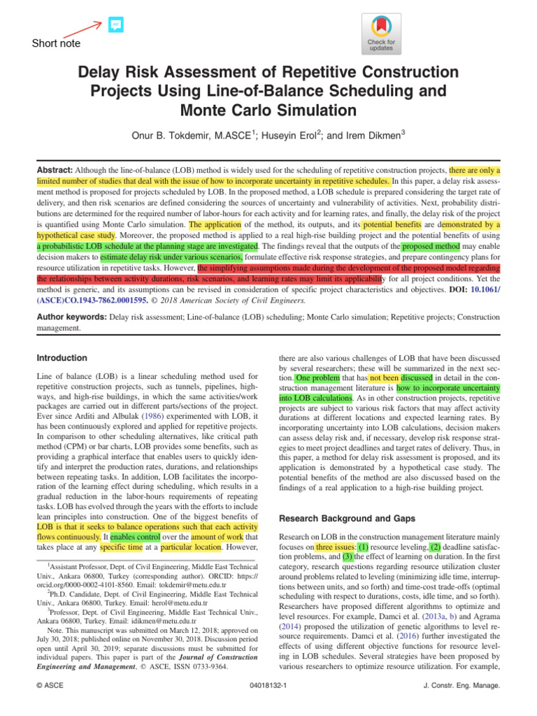 Delay Risk Assessment in LOB Scheduling | PDF | Risk | Risk Assessment