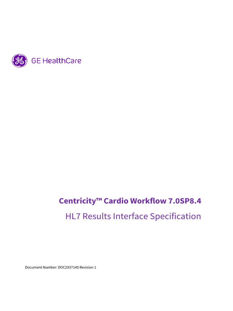 Centricity Cardio HL7 Interface Spec 7.0 | PDF | File Transfer Protocol ...