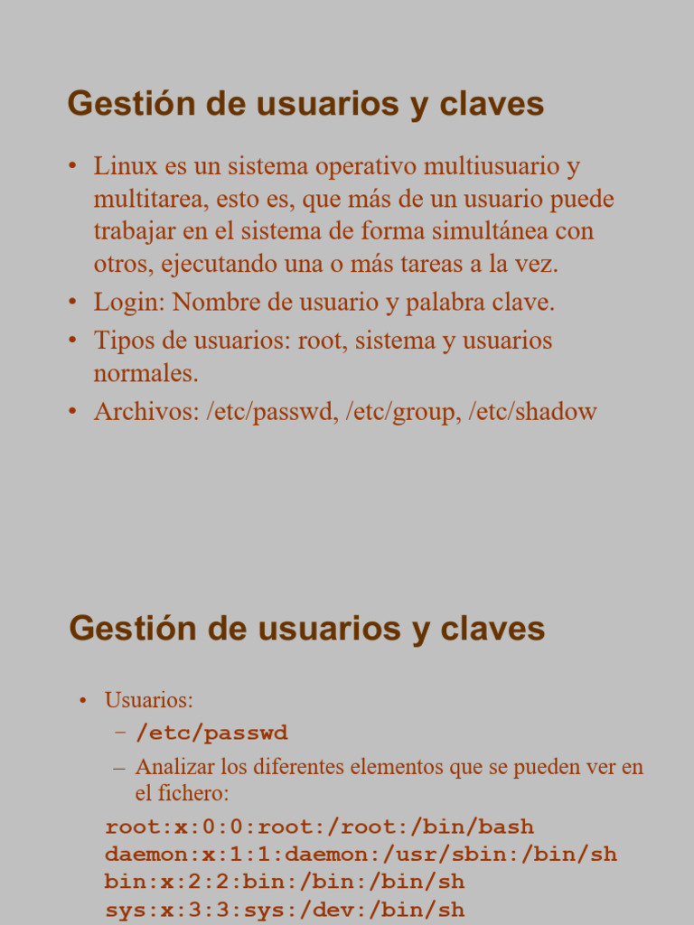 Gestión de usuarios y claves en Linux | PDF | Archivo de computadora ...
