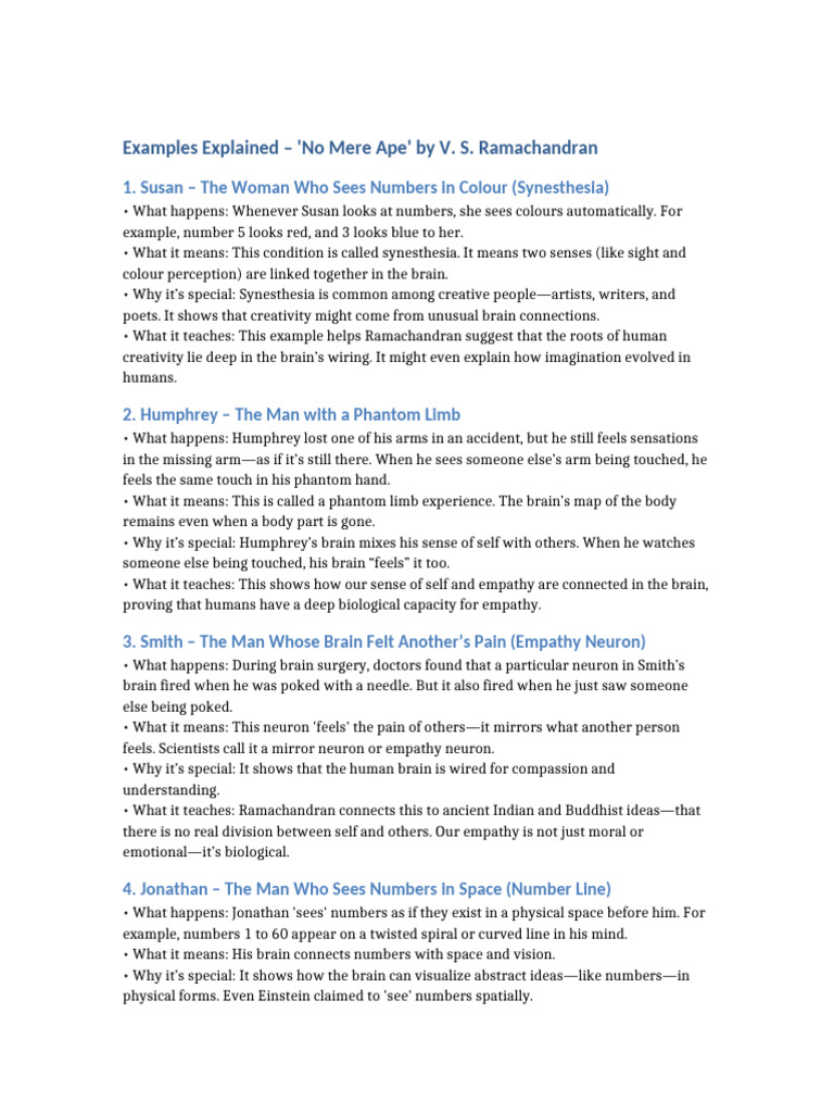 No_Mere_Ape_Examples_Explained | PDF | Empathy | Psychological Concepts