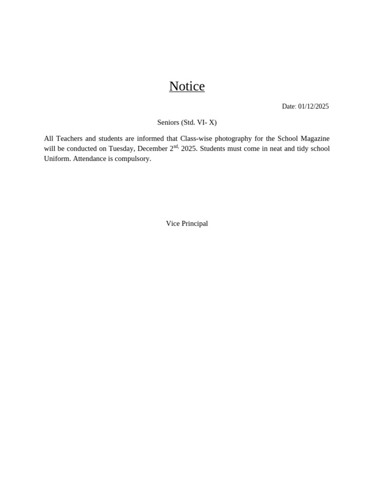Notice for Photograph | PDF