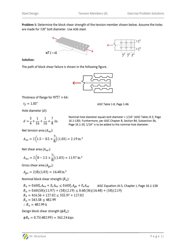 BLOCK SHEAR Design | PDF | Mechanical Engineering